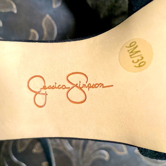 COPY - Jessica Simpson Black Suede Rhinestone stiletto Heels size 9M - Picture 9 of 9